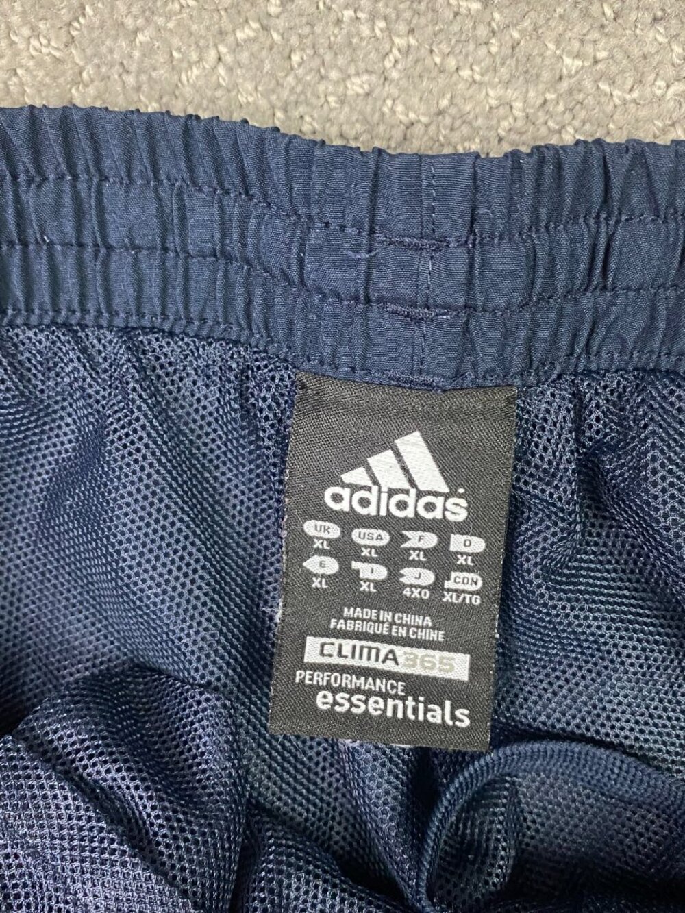 Adidas Woven Track Pants Mens XL Navy Blue 3 White Stripes Ankle Zipper Zip - Picture 9 of 15